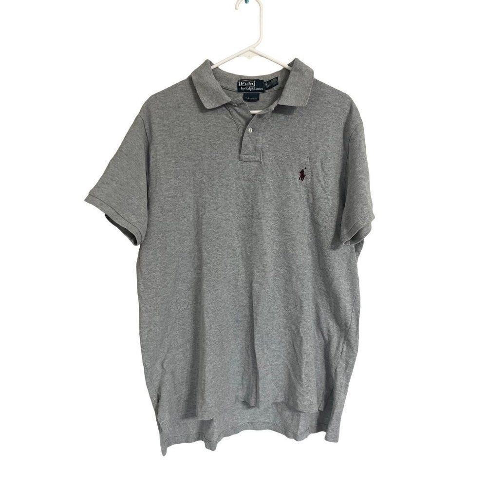 polo by Ralph Lauren gray cotton polo‎ button top size large men's